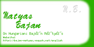 matyas bajan business card